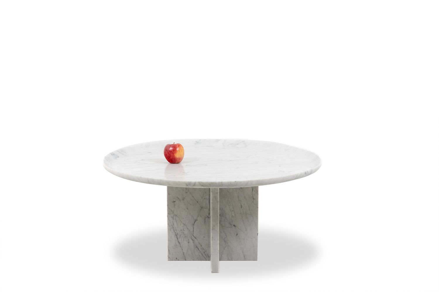 Furniture Pair Of Nesting Tables In Carrara Marble. Contemporary. photo