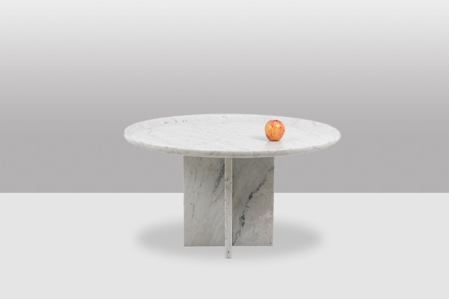 4800.0 Pair Of Nesting Tables In Carrara Marble. Contemporary. photo