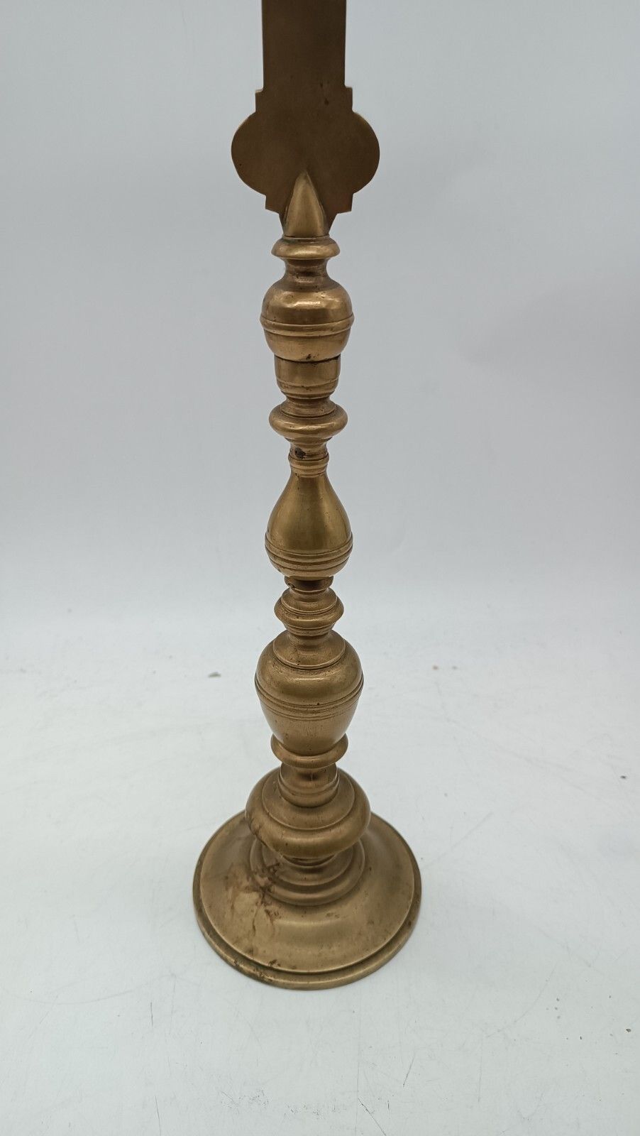 Antique Cross Bronze Candlestick With Christ Ancient Bronze Candlestick Cross Crist photo 185.0