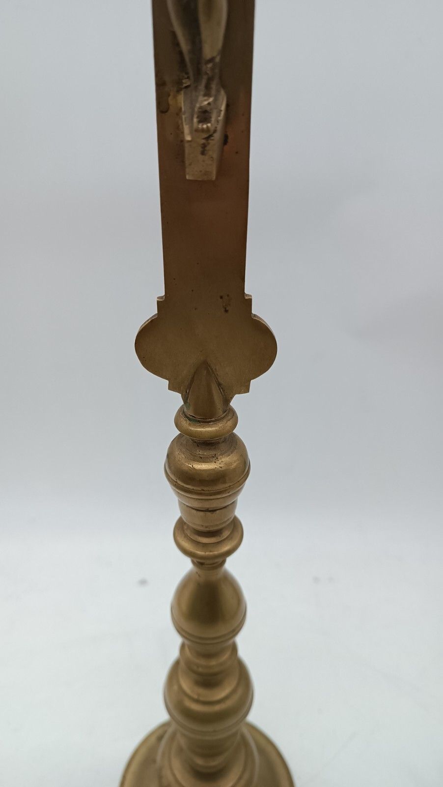 Antique Cross Bronze Candlestick With Christ Ancient Bronze Candlestick Cross Crist photo buy