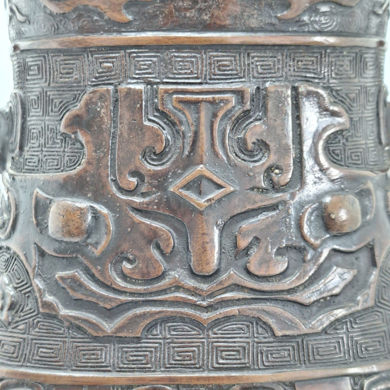 photo furniture Chinese Bronze Twin Handled Hu Vase Archaistic Qing Large Antique