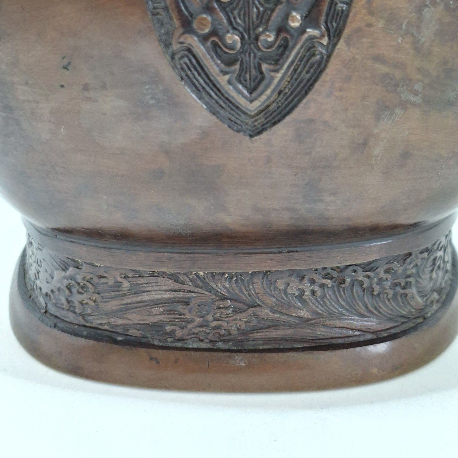 995.0 Chinese Bronze Twin Handled Hu Vase Archaistic Qing Large Antique photo