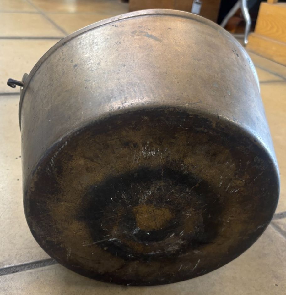 Vintage Late 18th/Early 19th Century Bronze Jam/Preserve Cooking Pot With Handle photo vintage