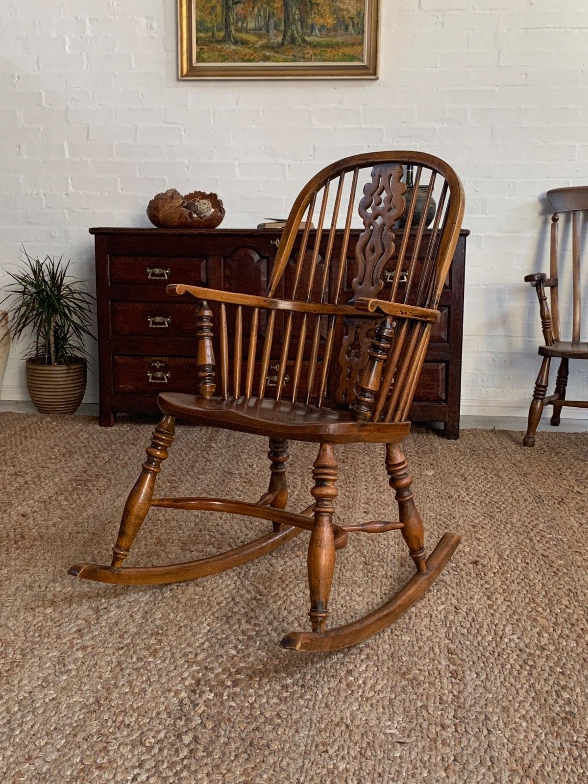 19th Century Country Style Windsor Rocking Chair photo furniture