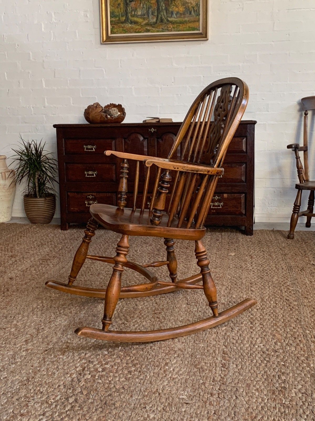 19th Century Country Style Windsor Rocking Chair photo for sale
