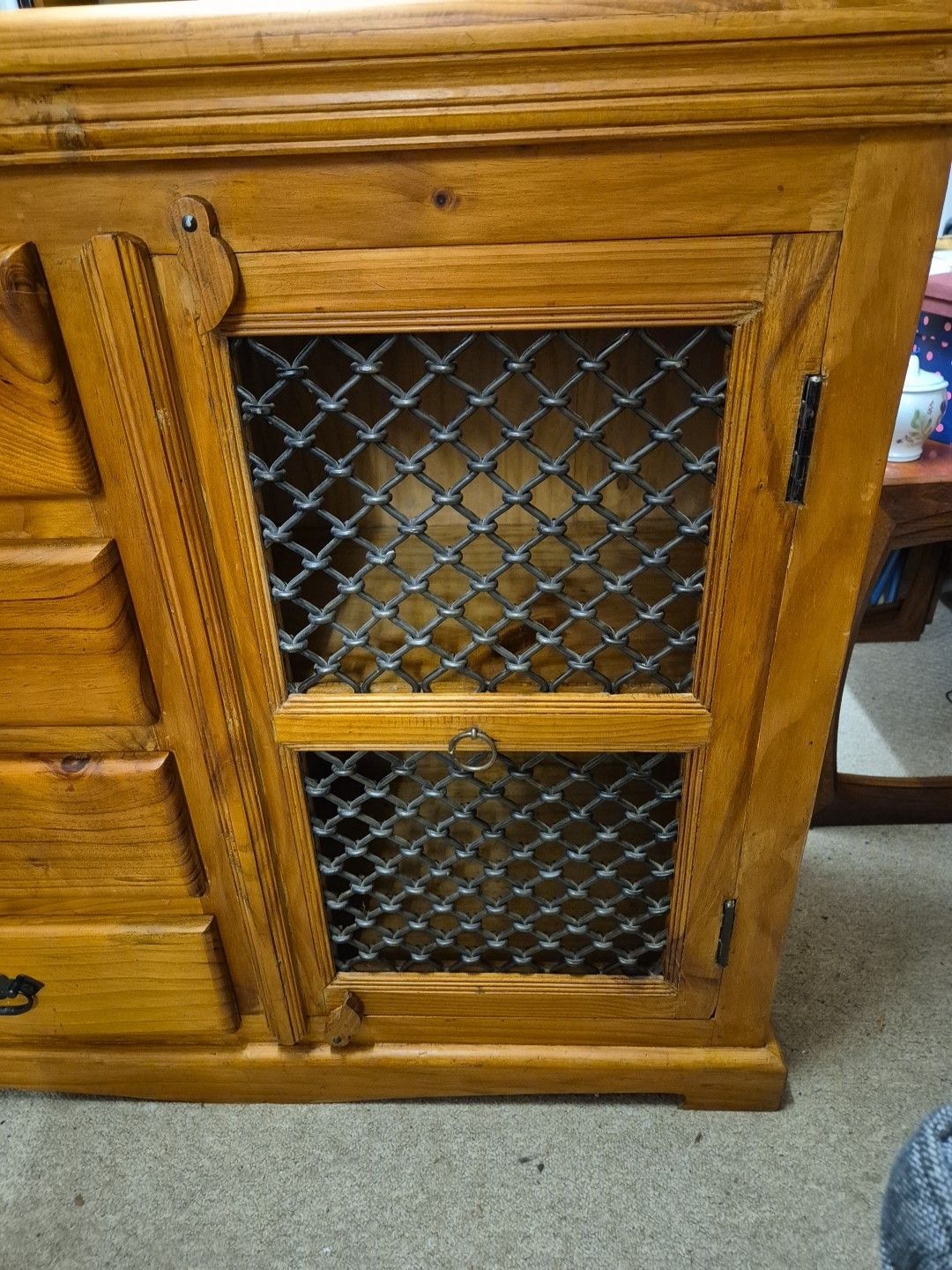 Gorgeous Solid Wood & Cast Iron Cupboard/Sideboard With 4 Drawers photo buy