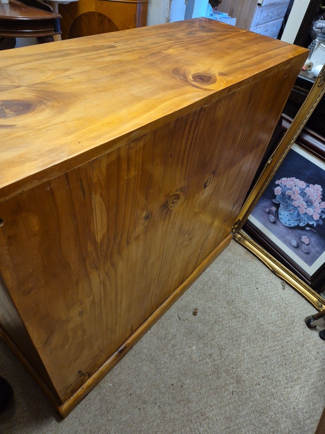 photo for sale Gorgeous Solid Wood & Cast Iron Cupboard/Sideboard With 4 Drawers