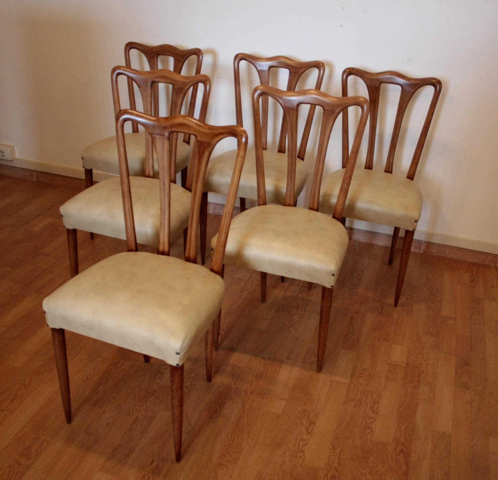Set Of 6 Mid Century Modern Chairs, Italy, 1960 photo furniture