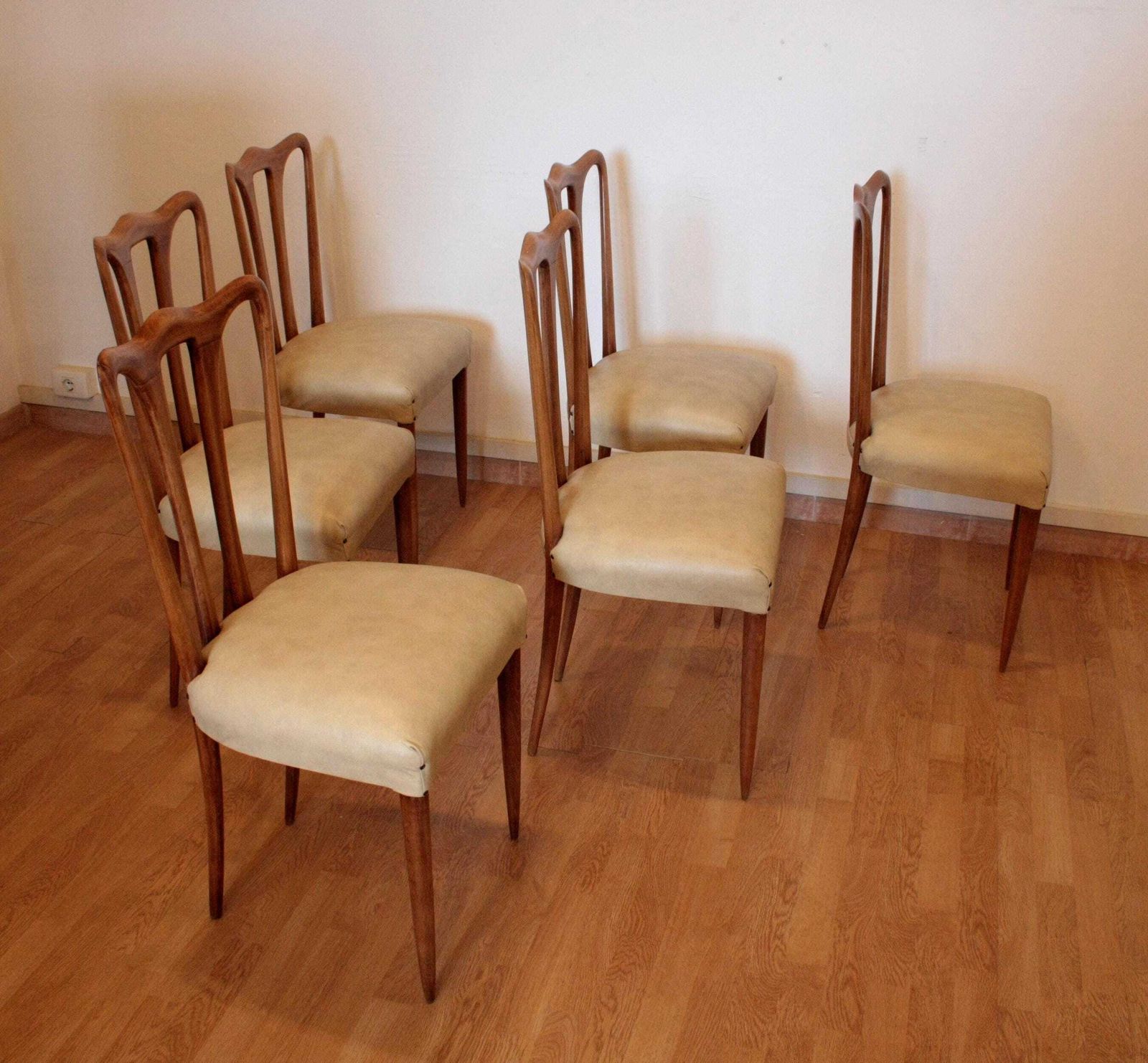 photo for sale Set Of 6 Mid Century Modern Chairs, Italy, 1960
