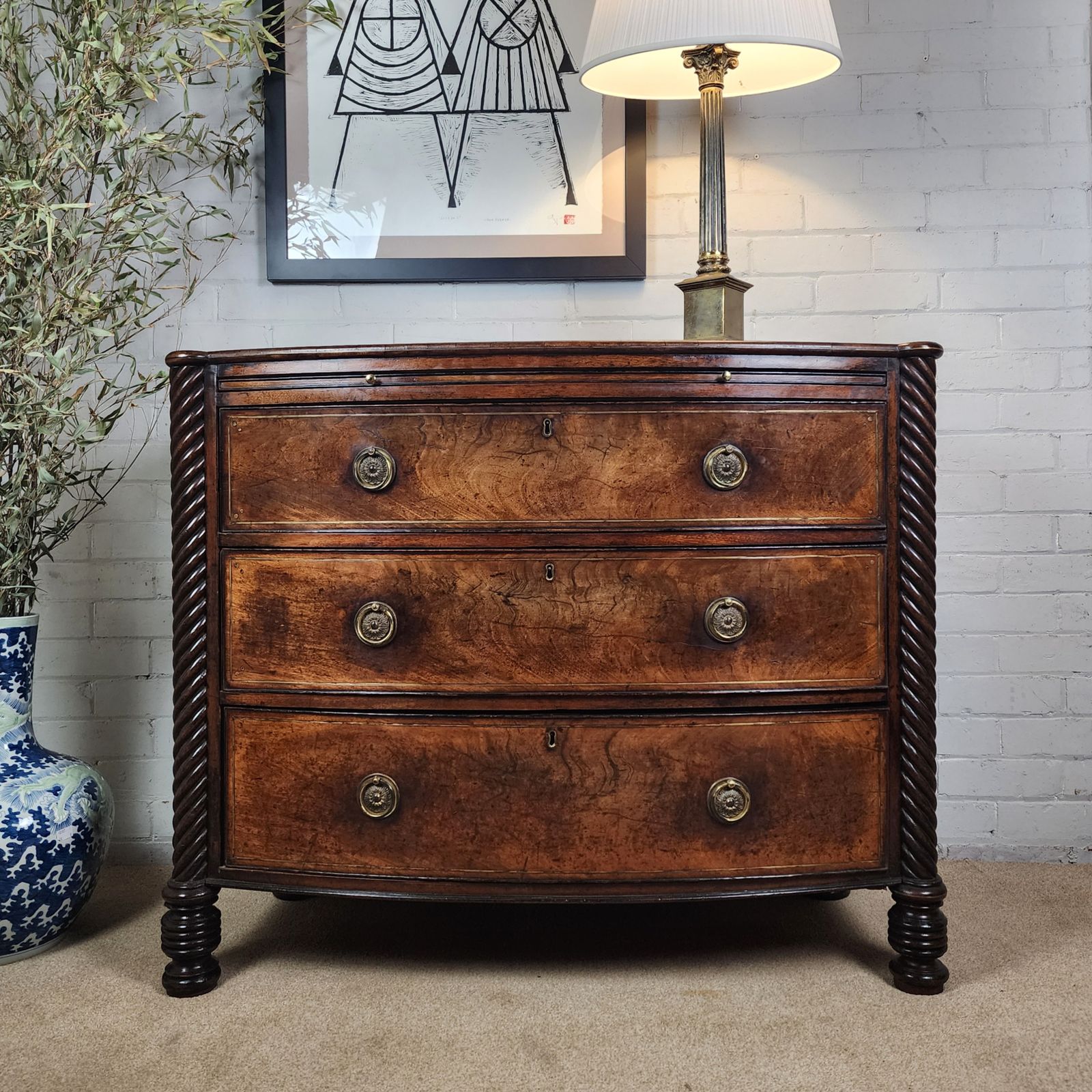 Antique Early 19th C. Dressing Chest Of Drawers Regency Period (Circa 1811 1820)