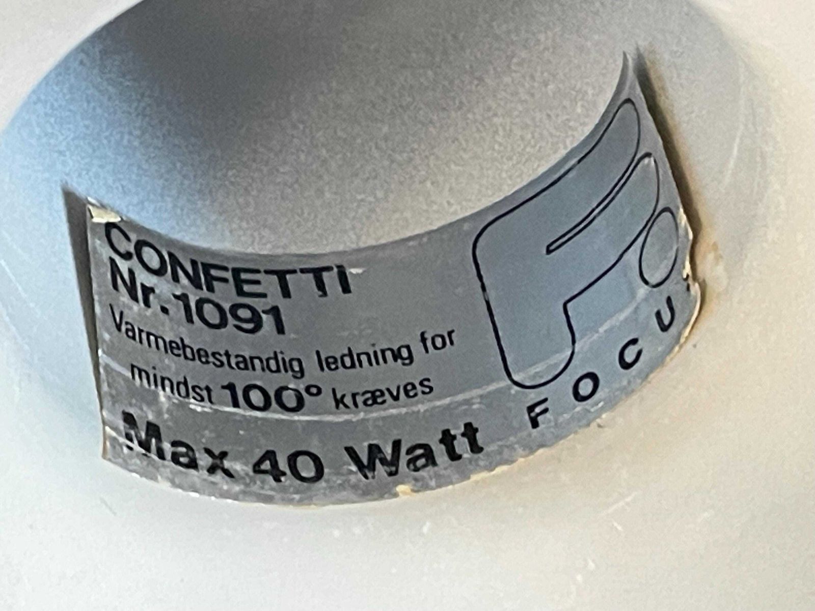 Original 1980s Minimalist Danish “Confetti” Ceiling Lamps In White   Design By Claus Bonderup For Focus, Denmark photo buy