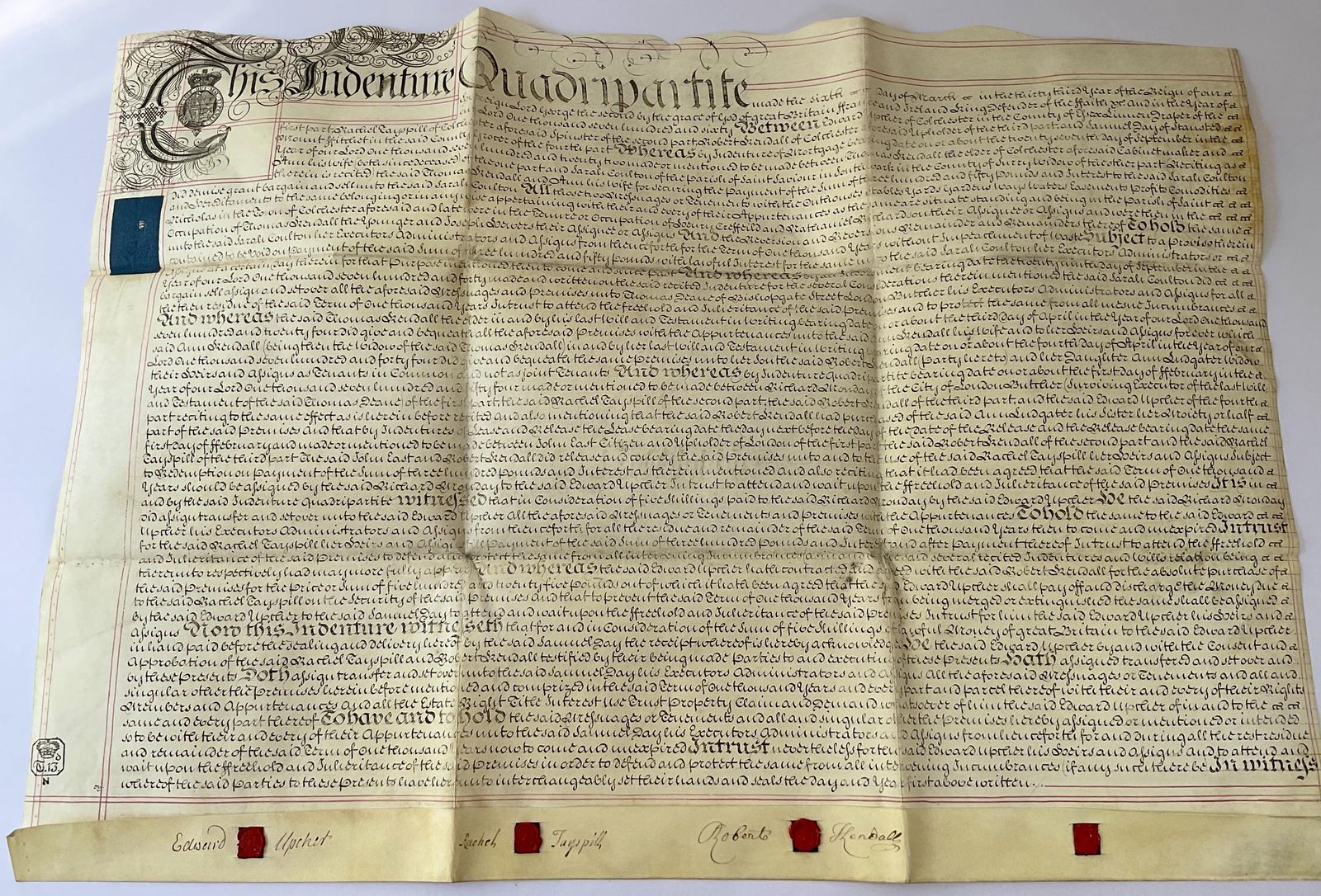 Original Unique Manuscript On Parchment Dated 1760, With Four Seals. photo 110.0