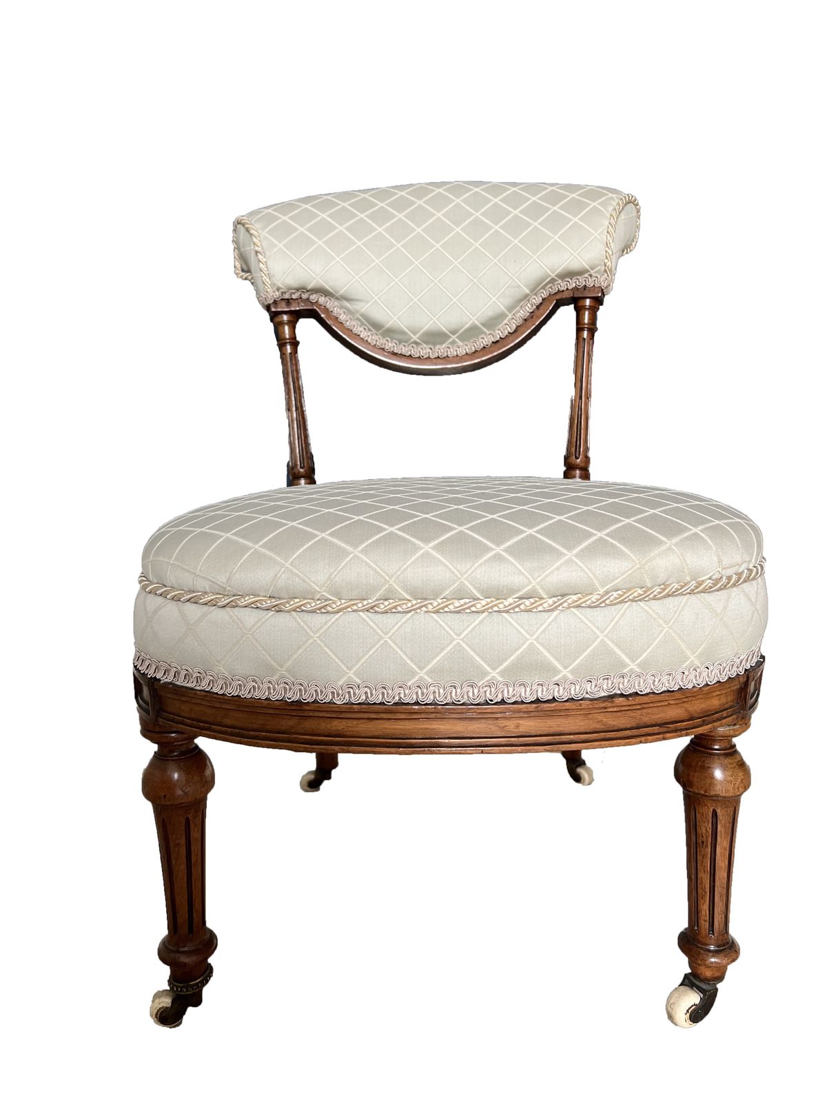 Antique Victorian Mahogany Small Bedroom Chair On Castors photo 285.0
