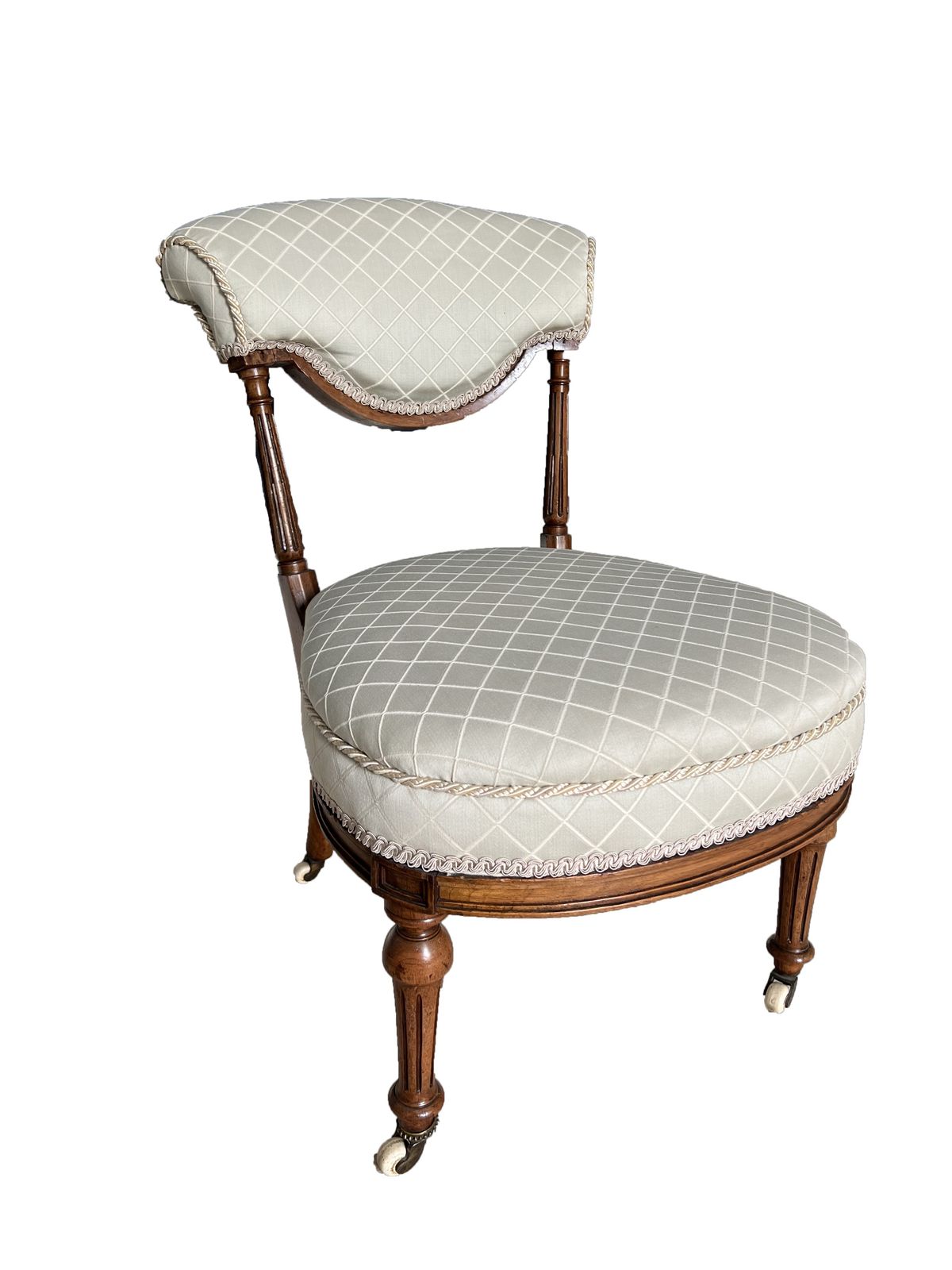 Antique Victorian Mahogany Small Bedroom Chair On Castors