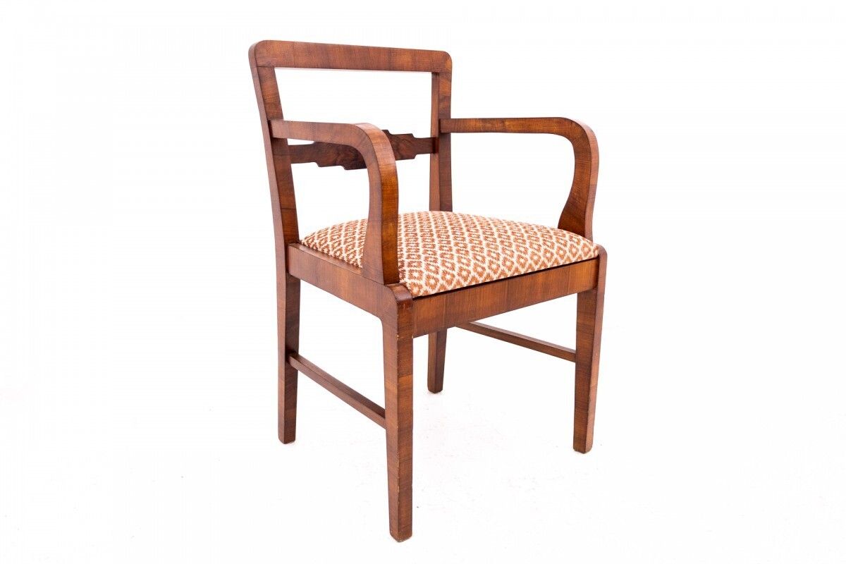 Pair Of Art Deco Armchairs From The 1940s, Poland. photo vintage