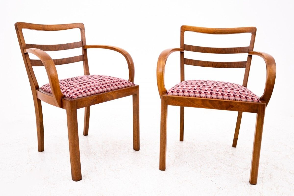 Pair Of Art Deco Armchairs, Poland, Mid 20th Century. After Renovation.