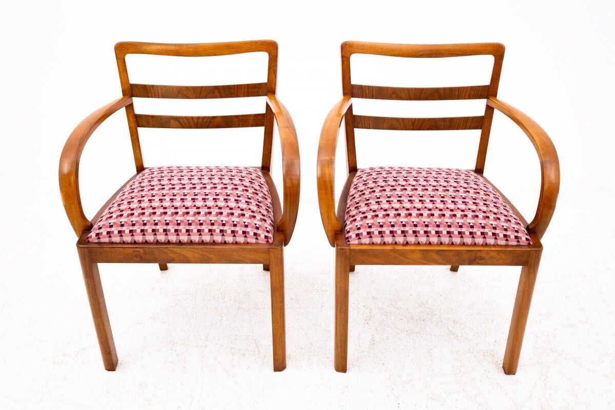 Pair Of Art Deco Armchairs, Poland, Mid 20th Century. After Renovation. photo for sale