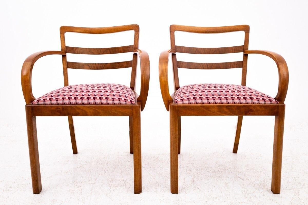 Pair Of Art Deco Armchairs, Poland, Mid 20th Century. After Renovation. photo Furniture
