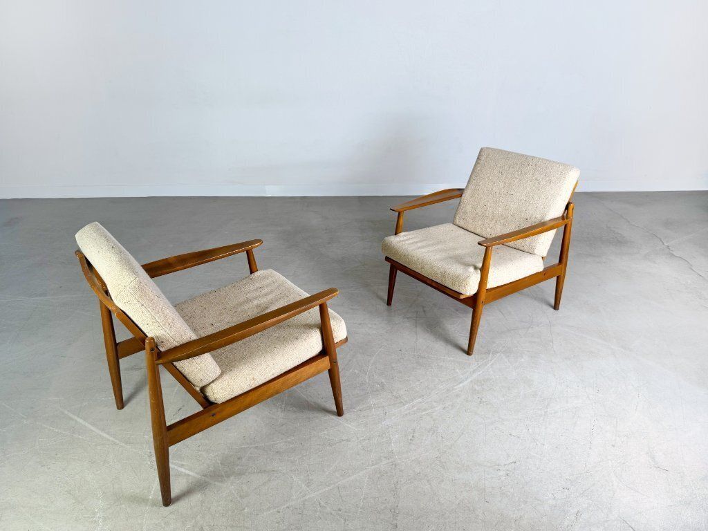 2x Midcentury Easy Chair Light Vintage 1960s Lounge Chair photo buy