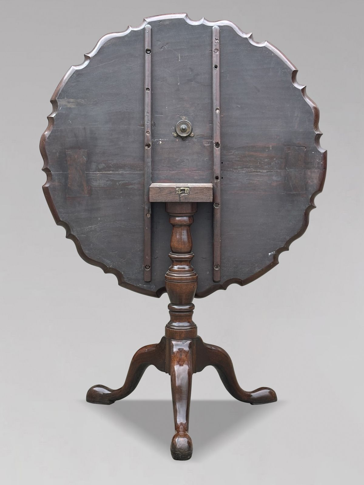 18th Century George III Period Mahogany Pie Crust Edge Tripod Table photo furniture