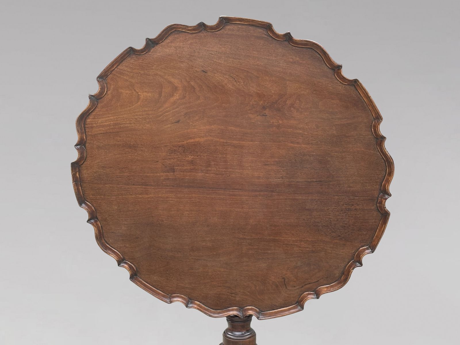 18th Century George III Period Mahogany Pie Crust Edge Tripod Table photo vintage