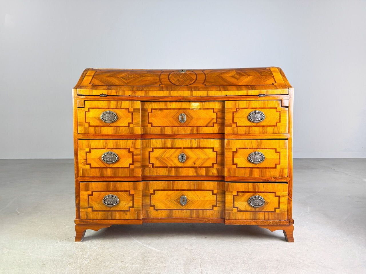 Original Baroque Secretary Chest Of Drawers 1700 Antique Walnut photo for sale