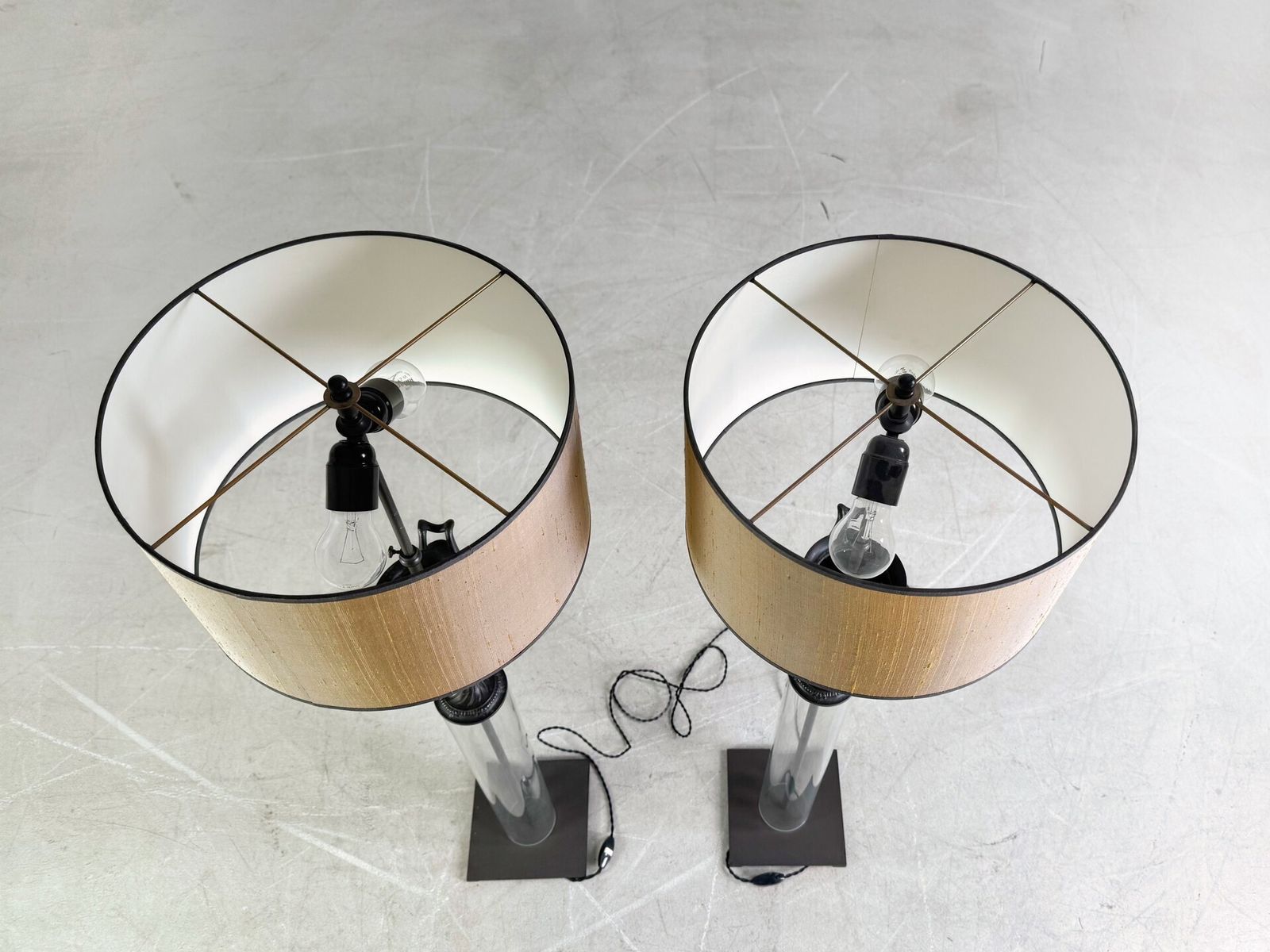 Set Of 2 Floor Lamps Antique Look Glass Floor Lamp Lamp photo buy