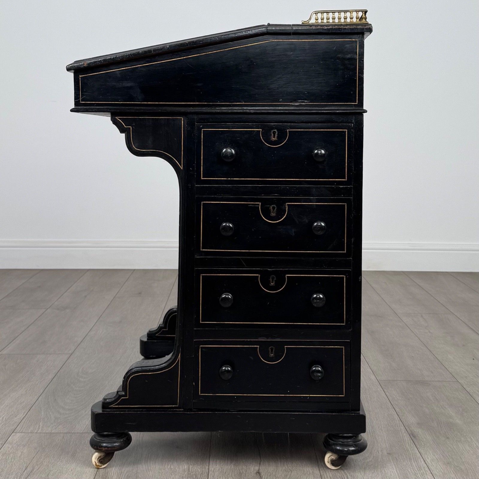 Antique 19th Century Ebonised Davenport Desk photo Furniture