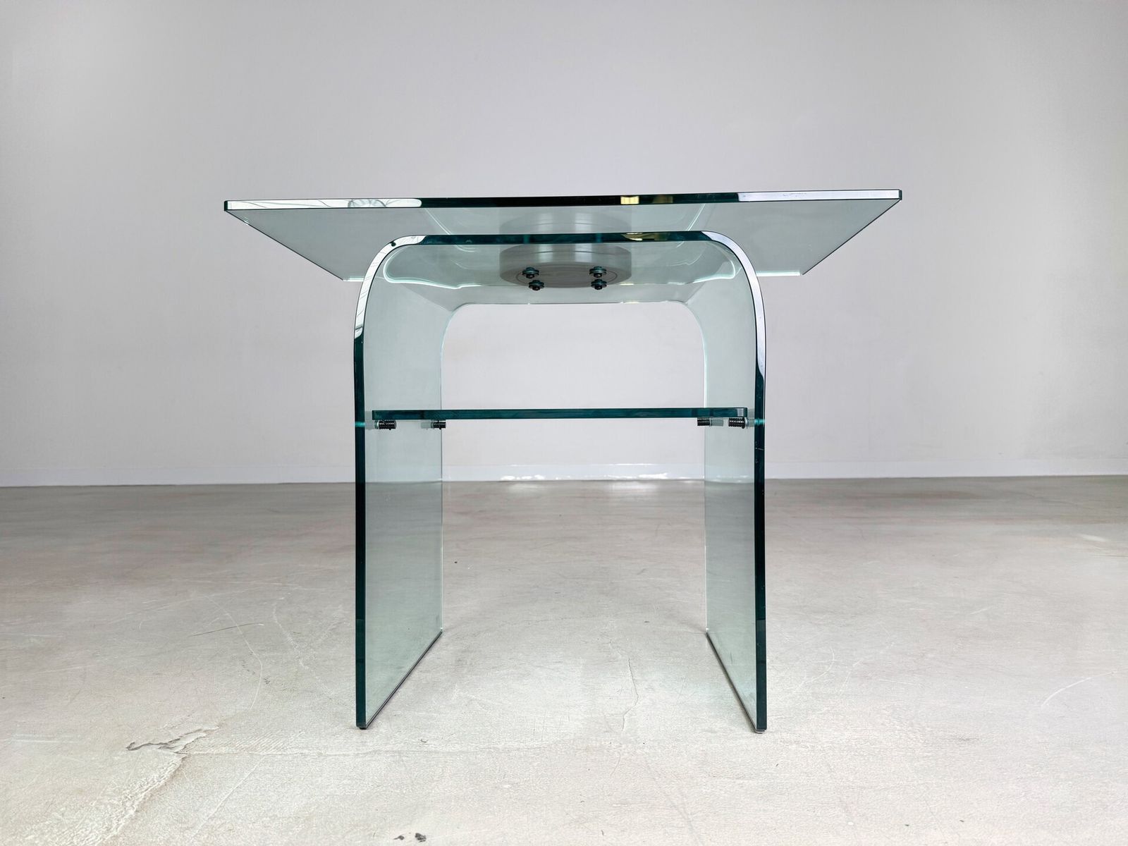 photo for sale Original Coffee Table Fiam Italia Glass Swivel 1980s