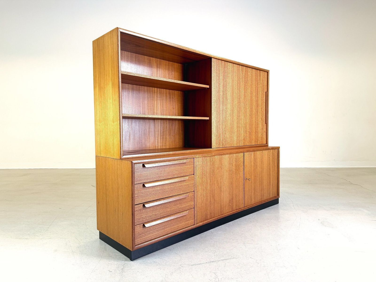 Mid   Century Wk Furniture Teak Sideboard Cabinet Shelf Vintage photo Furniture