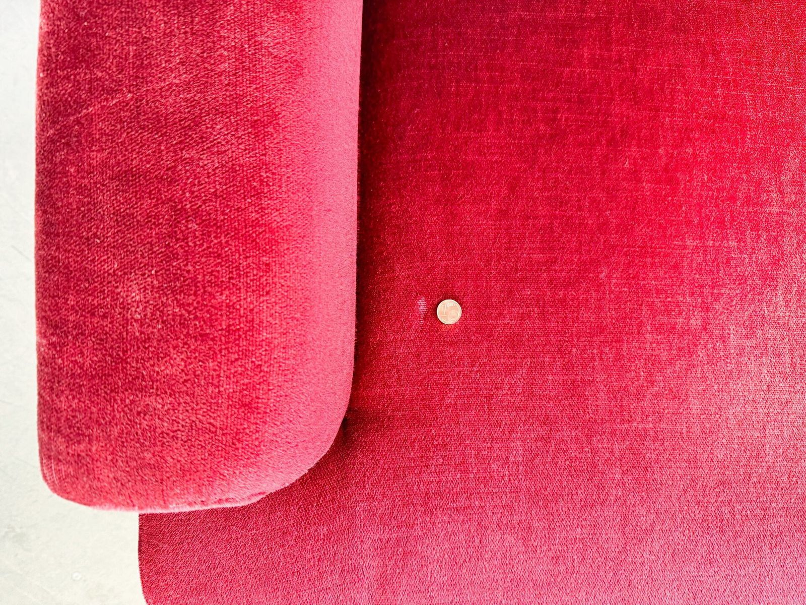 photo buy Set Of 2 Mid   Century Vintage Armchairs Red Velvet Retro