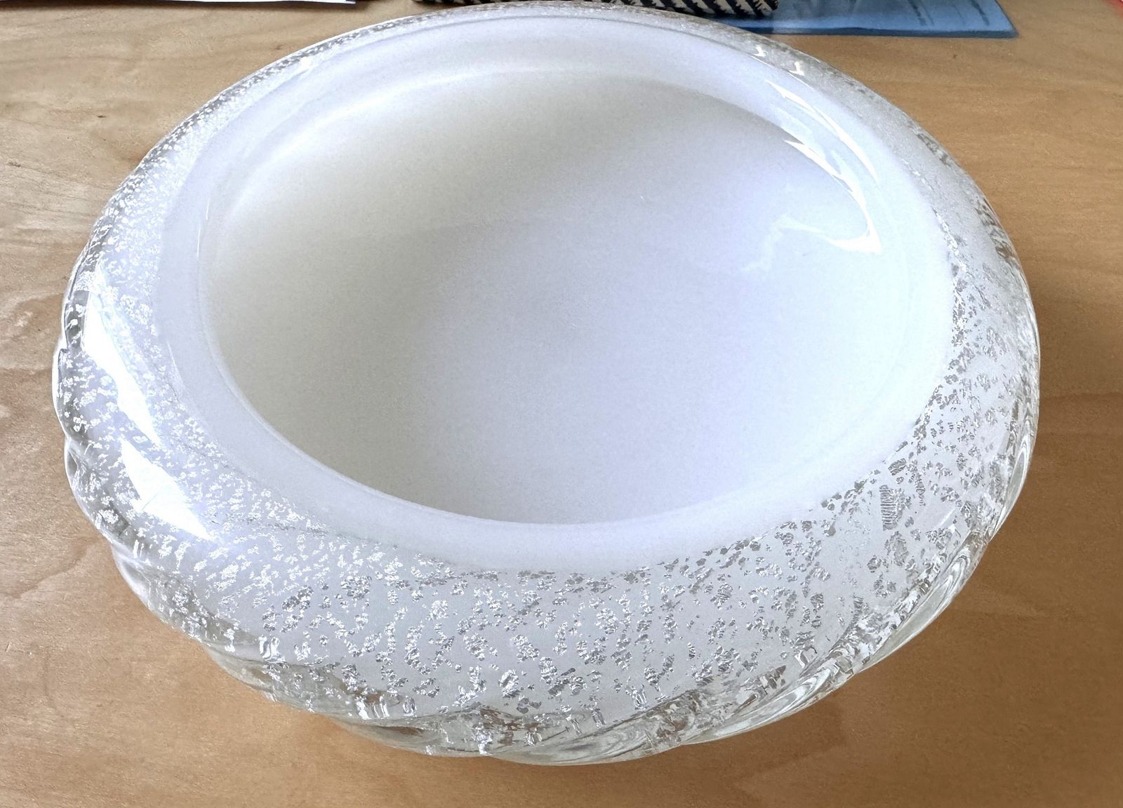 Italian Murano Glass Bowl Or Vide Poche In Twisted Glass With Shimmering, 1970s photo vinterior