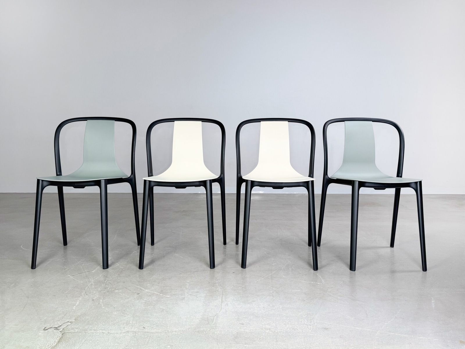 Set Of 2 Vitra Belleville Chair Ronan Erwan Bouroullec Outdoor Moss Gray photo for sale