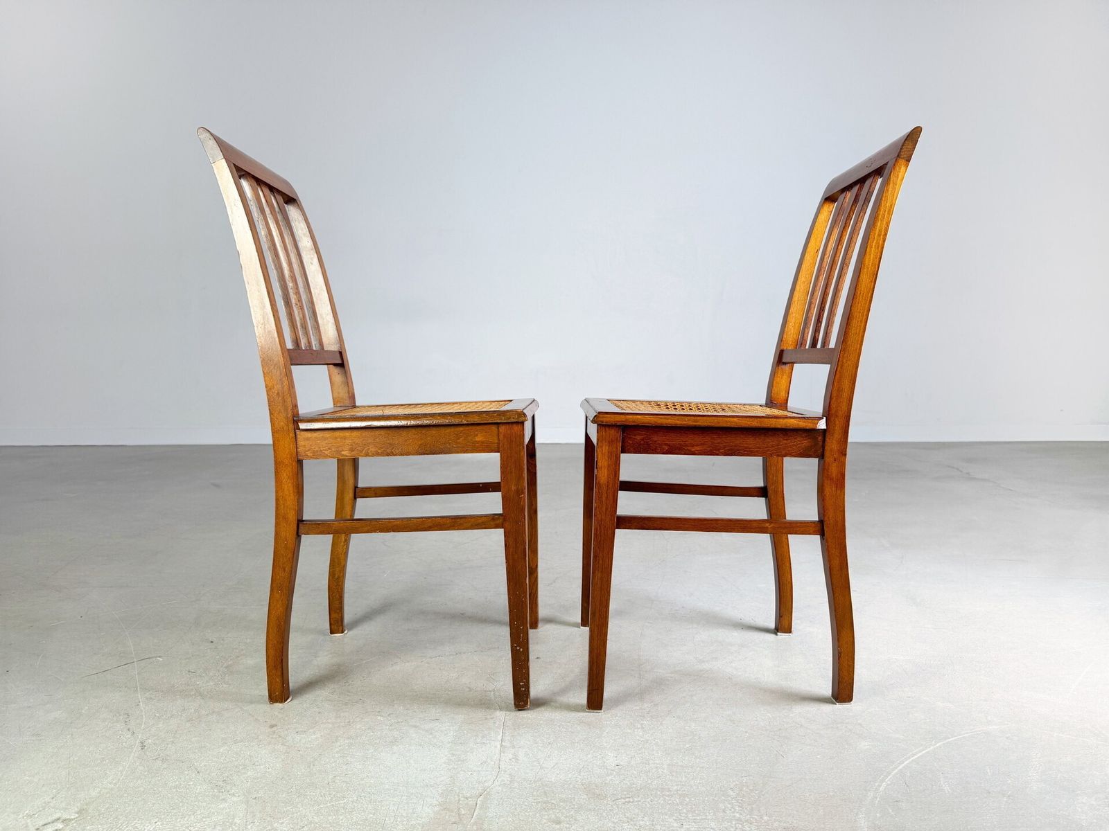 Set Of 2 Art Nouveau Chairs Viennese Wickerwork Side Chair Antique photo buy