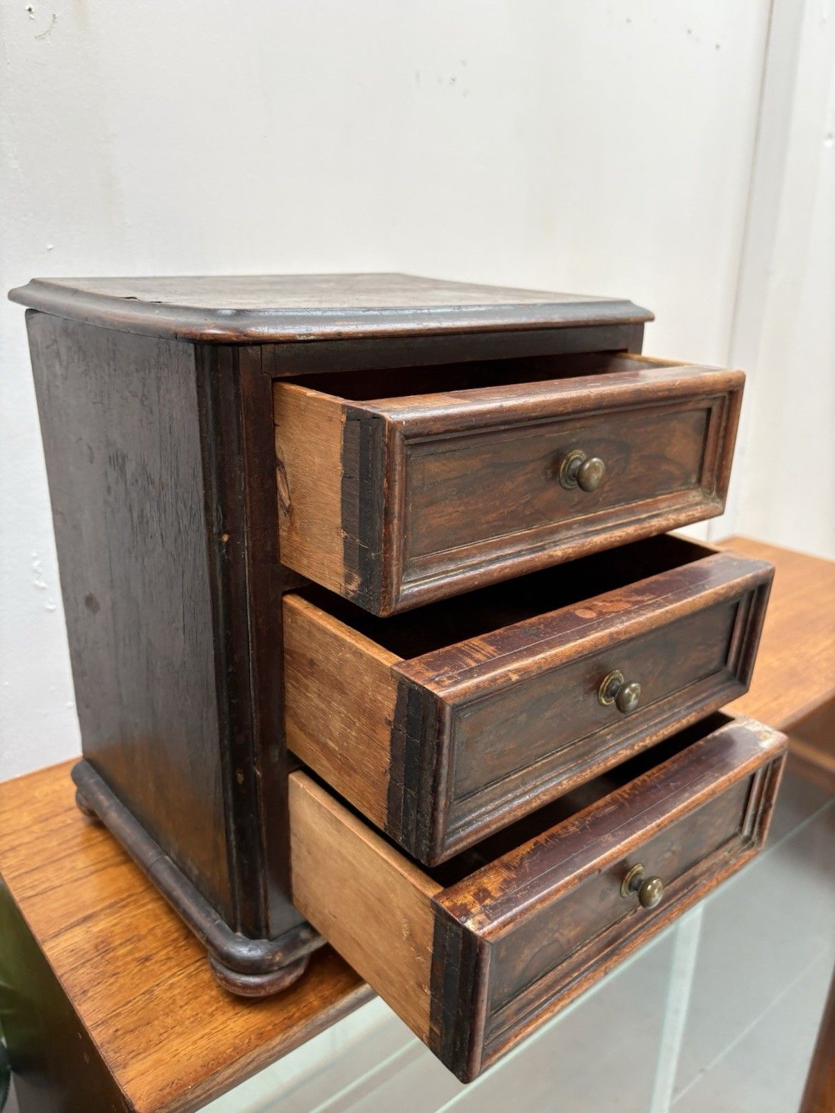 Antique Apprentice Miniature Pine Chest Of Drawers photo vintage