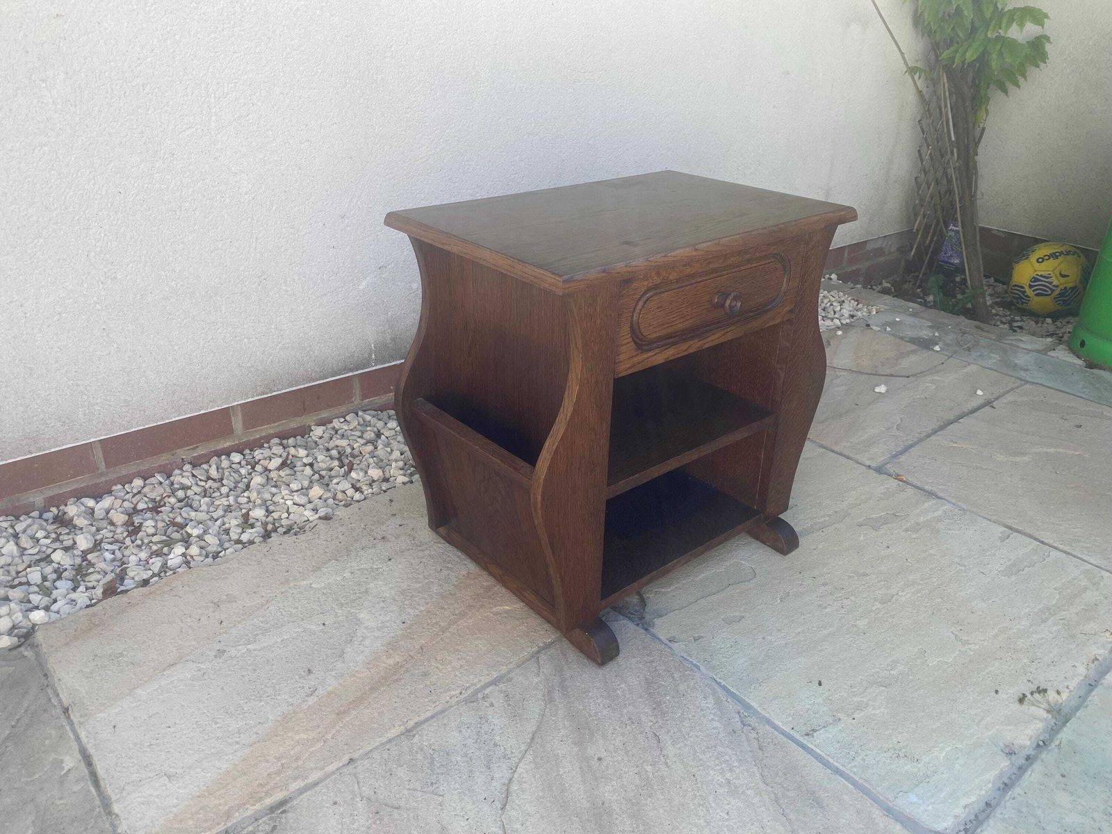 Vintage Telephone Table With Magazine Storage Bedside Table Lamp Stand photo vinterior