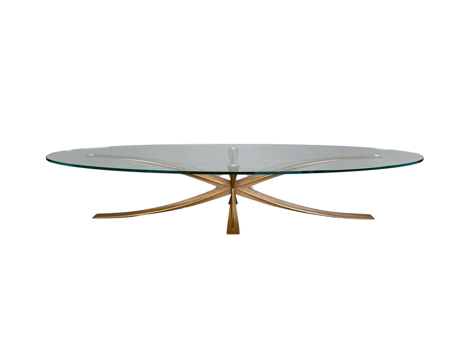 Original Vintage Coffee Table Michel Mangematin Bronze Glass 1960s