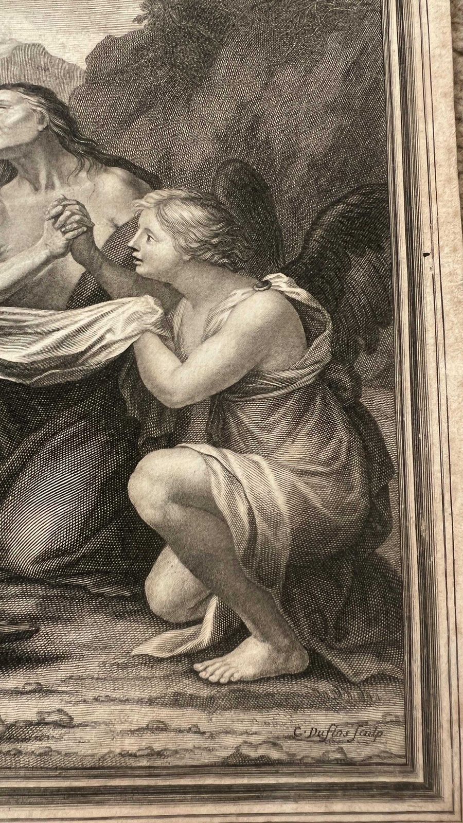Saint Mary Egyptian 17th Century Engraving By Claude Duflos After Beaugin Published By Audran photo vinterior