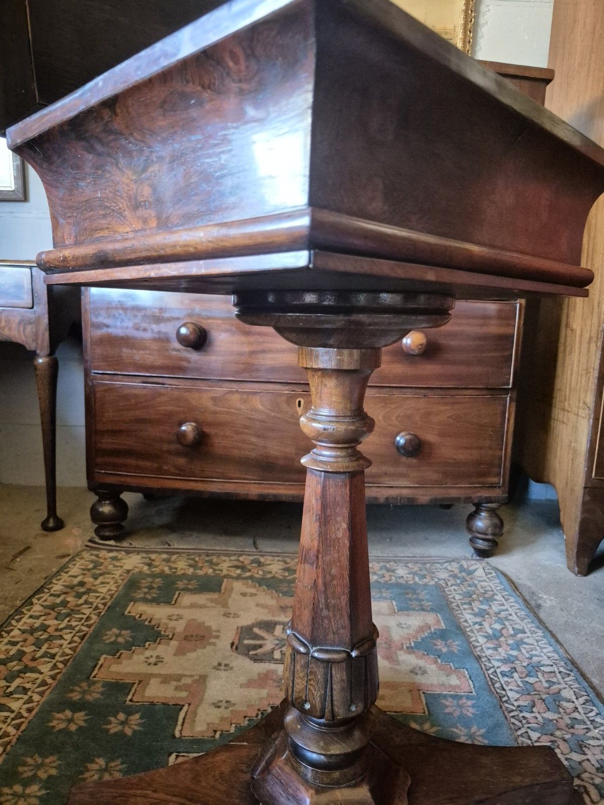 photo buy Ravishing Regency 1820 Sarcophagus  Rosewood Pedestal Teapoy Quatreform Platform
