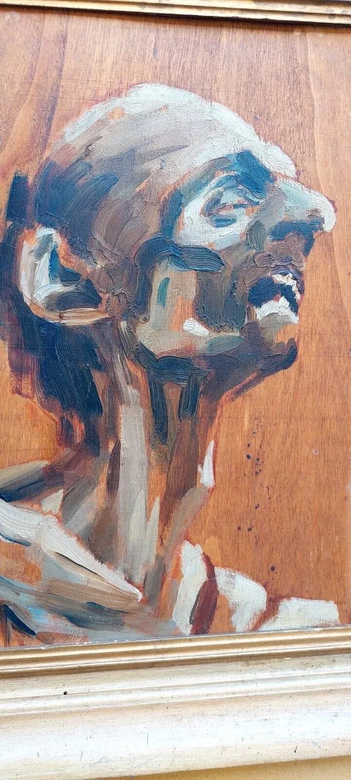 Portrait Painting "War Memory" Auschwitz Panteo Roberto (Milan 1915 ?) photo for sale
