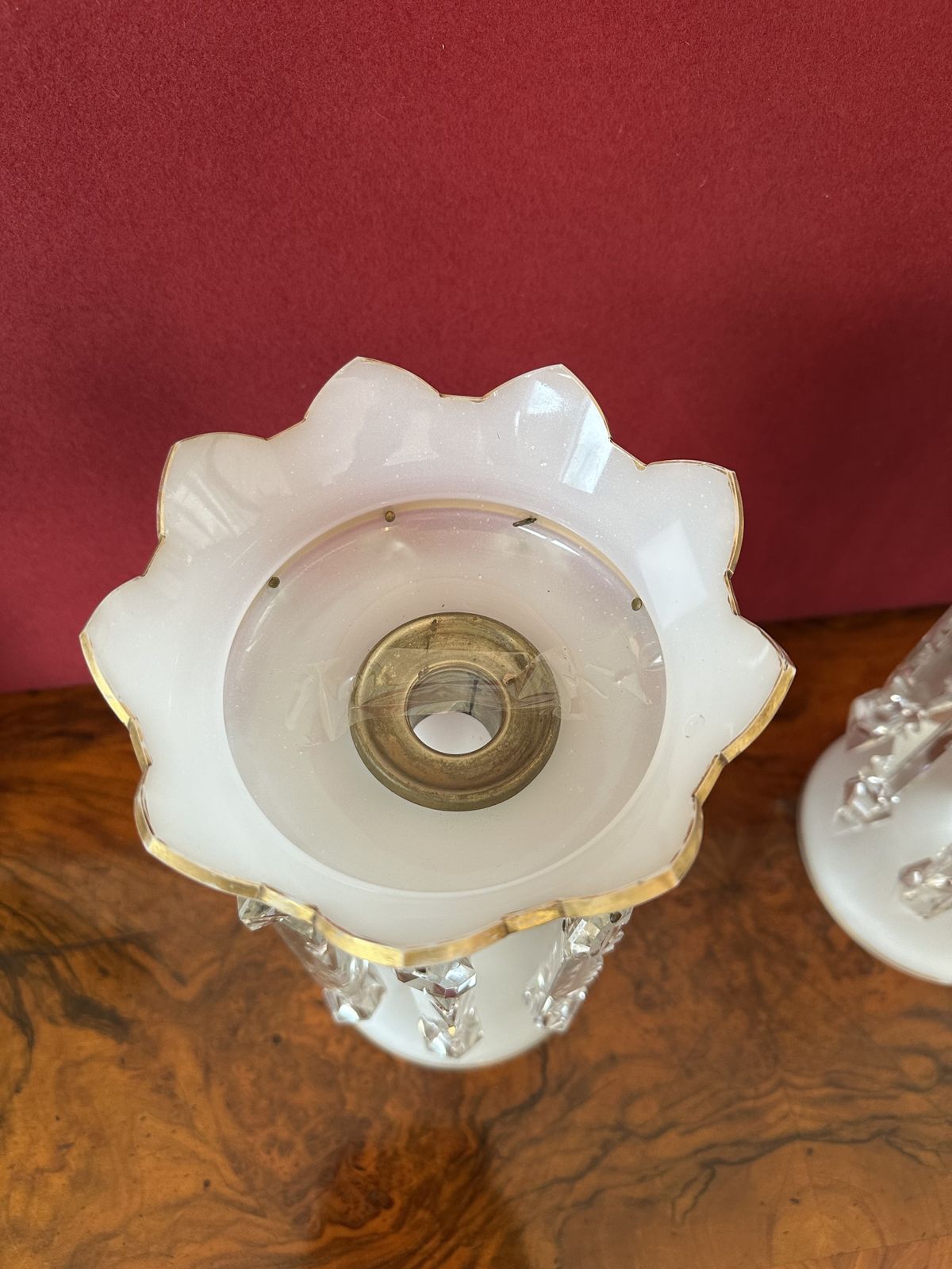 Pair Of Opaline Victorian Lustres photo 550.0