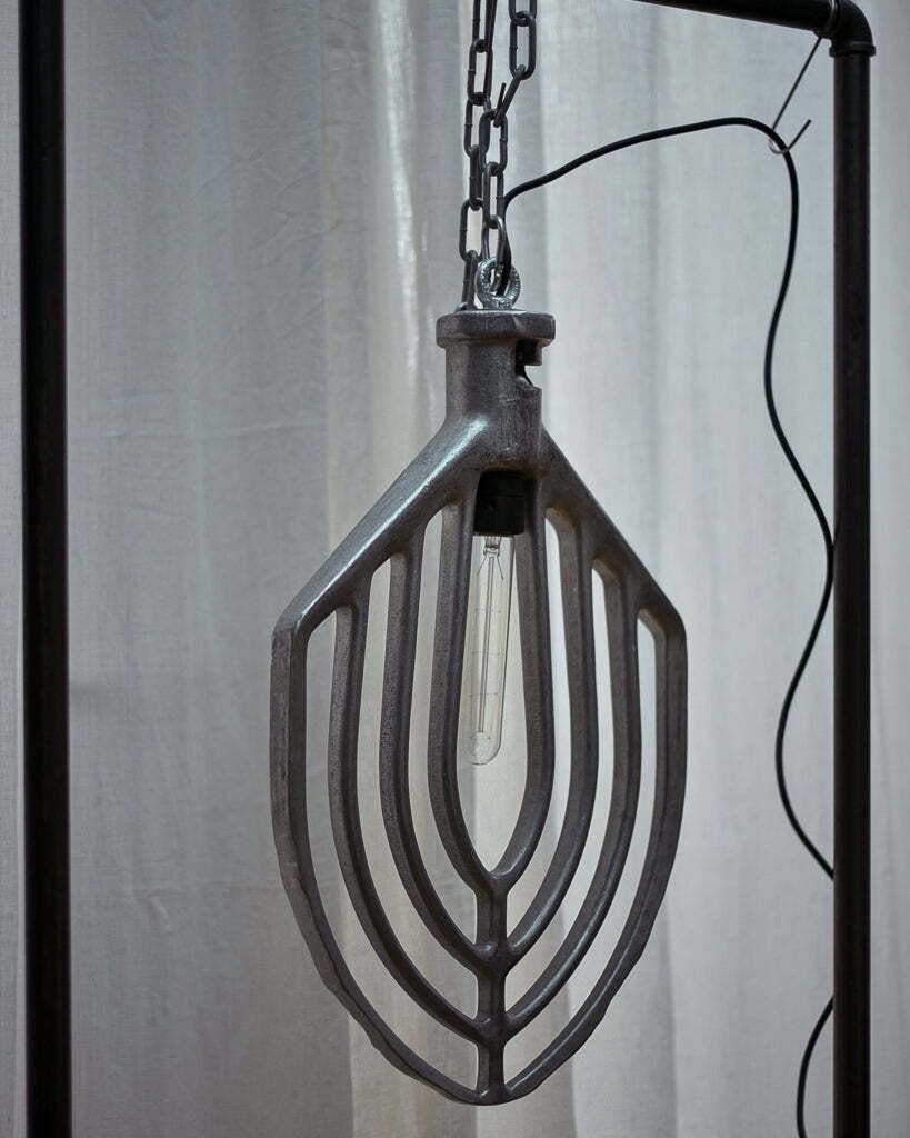 Industrial Hanging Ceiling Pendant Light (Flat Beater Whisk) photo for sale