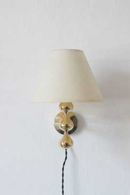24 Carat Gold Plated Teardrop Wall Lamps By Hugo Asmussen, Denmark, 1970s, Set Of 2 photo for sale