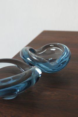 Glass Ashtray By Lütken By Per Lütken For Holmegaard, 1950s, Set Of 2 photo for sale