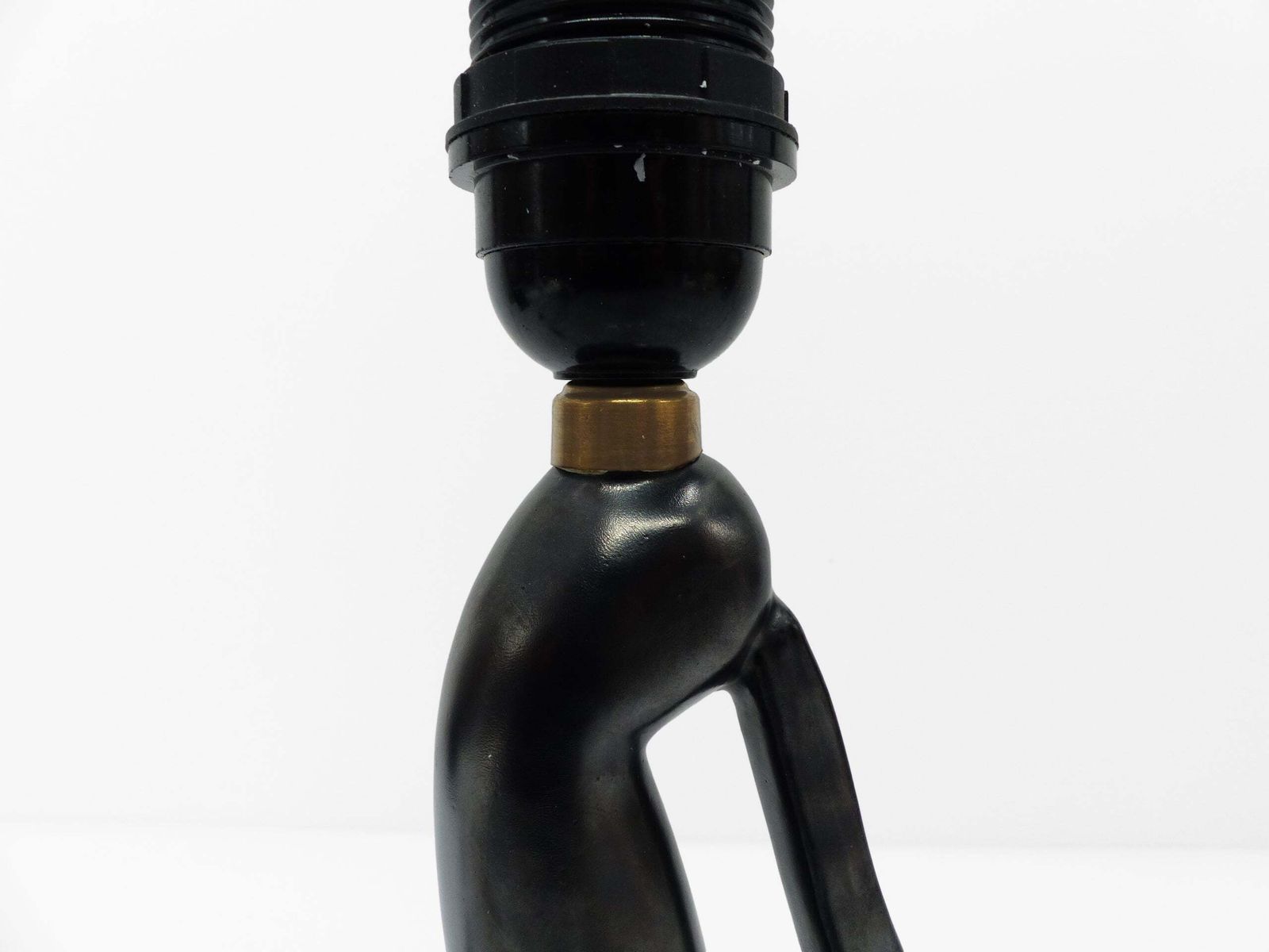 Anthropomorphic Sculptural Lamp In Black Ceramic By Gil Agnoloni, Italy, 1950 photo buy