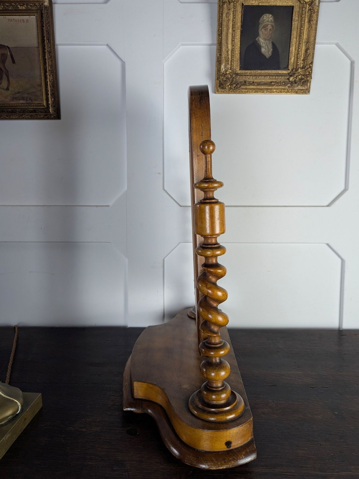Victorian Satinwood Barley Twist Toilet Mirror With Mercury Glass Plate photo Home Decor