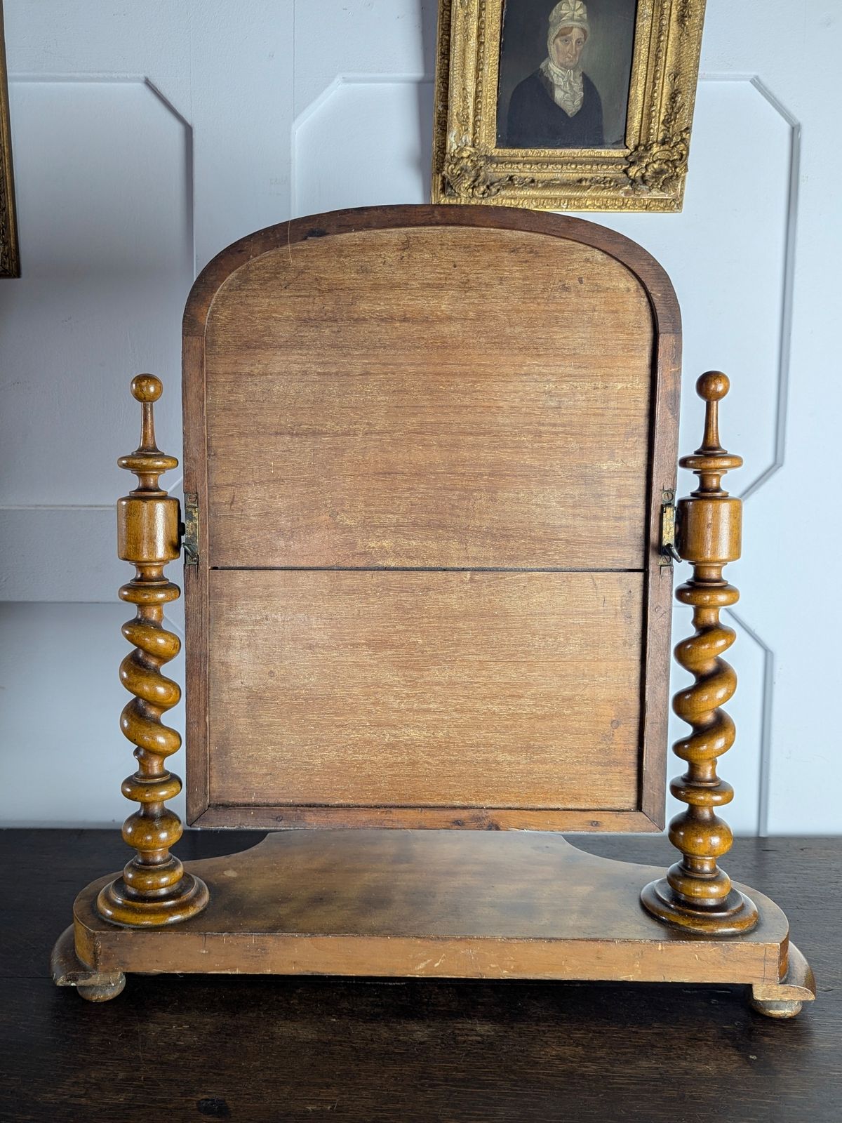 Victorian Satinwood Barley Twist Toilet Mirror With Mercury Glass Plate photo 198.0