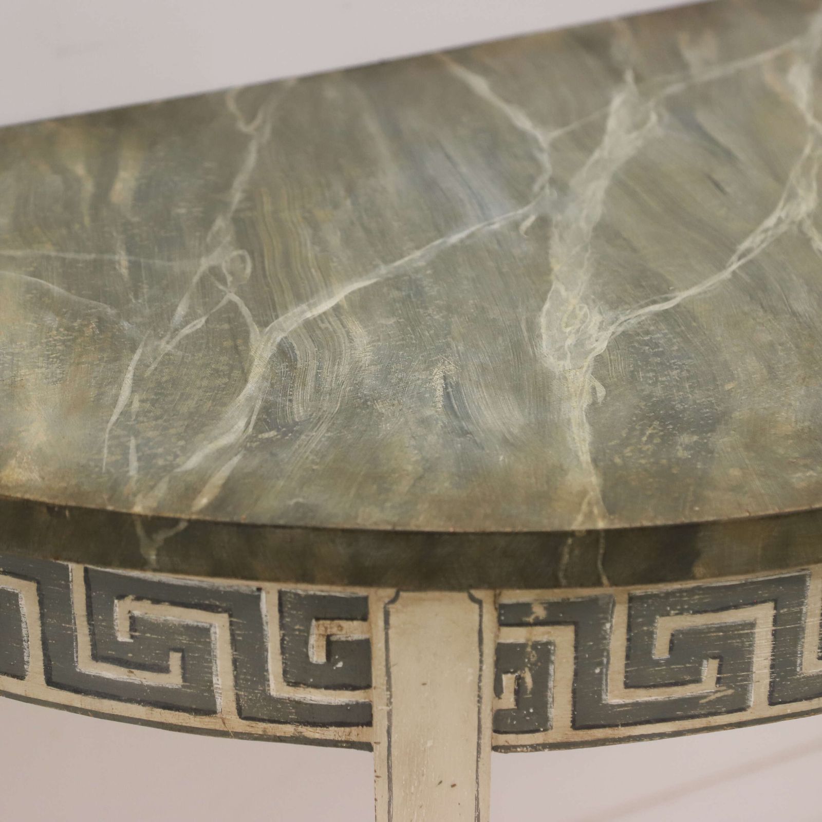 Georgian Demi Lune Console Table, English 18th Century   Later Painted photo vintage