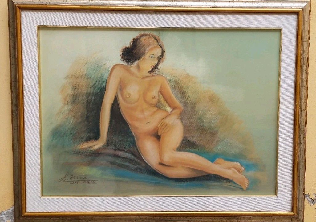 Oil Painting On Female Nude Canvas 50x70 Cm 60s/70s