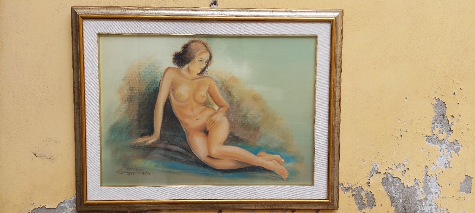 Oil Painting On Female Nude Canvas 50x70 Cm 60s/70s photo Art